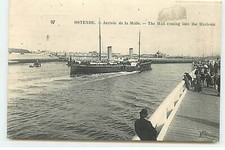 Belgique - OSTENDE - Arrivée de la Malle - Bateau - Carte offerte par Ja - 21650