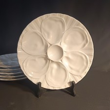 6 Assiettes à huitres, coquillages  Porcelaine Pillivuyt - Très bon état