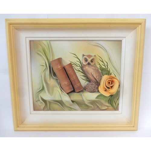 Cadre relief hibou - cadre, livres