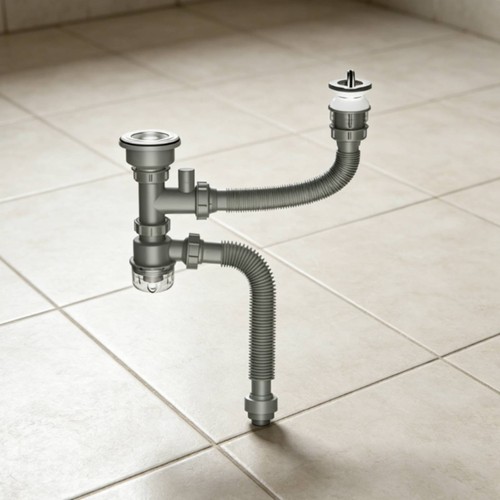 Siphon double évier - siphon,