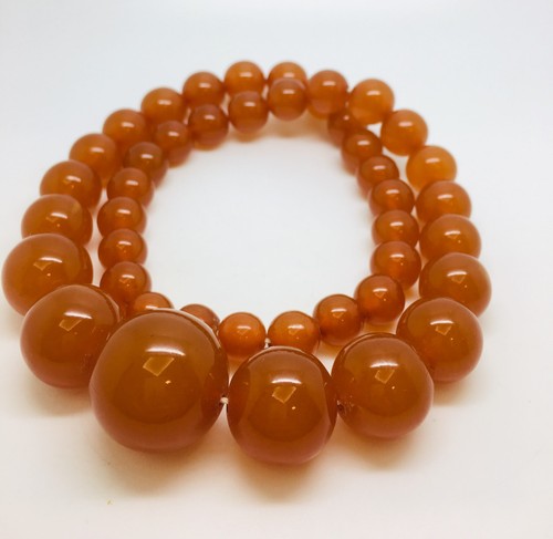 Collier vintage ambre rond - vintage,