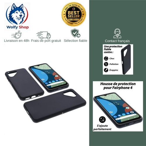 Coque tpu noir pour fairphone - noir,