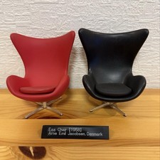 reac japan designer chair collection egg chair 1/12 miniature set red black 