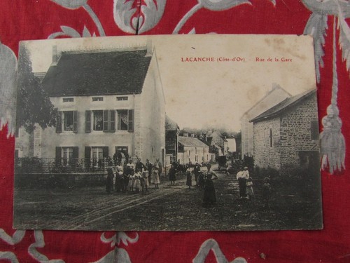 Cpa lacanche rue la gare - cpa, 21