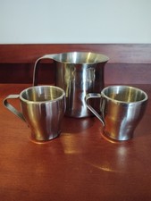 2 Breville Cafe Roma Stainless Steel Insulated Espresso Cups & Milk Frother Cup