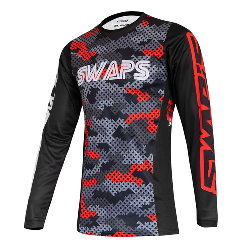 Maillot cross camo rouge - cross,