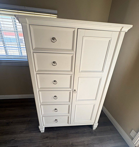 Ashley white armoire wardrobe - white,