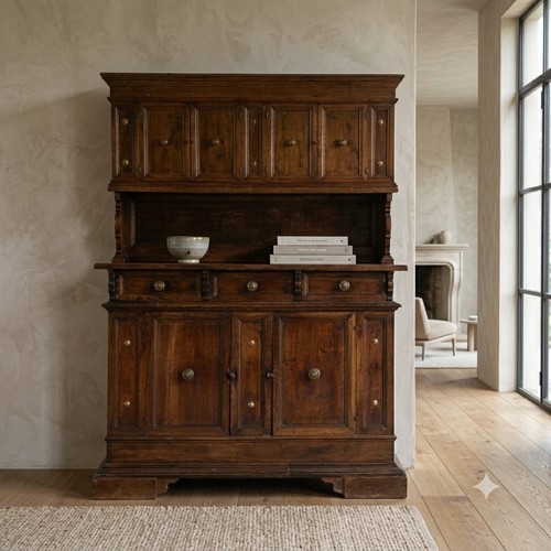 Buffet baroque noyer - noyer, peuplier