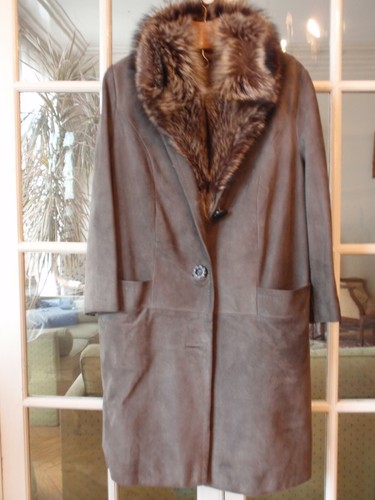 Superbe manteau daim gris - superbe,