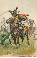 UNIFORME Soldat HUSSARD du 4e regiment 1792  illustrateur Maurice TOUSSAINT