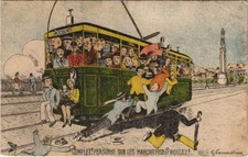 Old postcard Rocourt complete person on the walkways roll (157907)