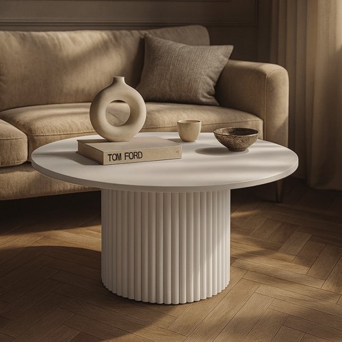 Table basse ronde striée - , |