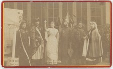 CDV c.1890. Electric Light Photography. Costume group, must be identified.