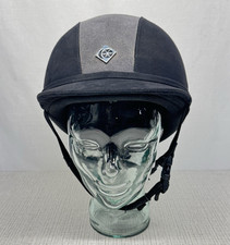 Charles Owen JR8 Plus Equestrian Riding Helmet Black Microsuede 7 3/8 60