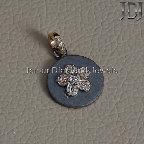 Pendentif diamant floral - pendentif,