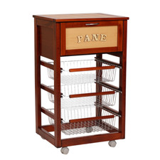 Chariot à pain en bois avec