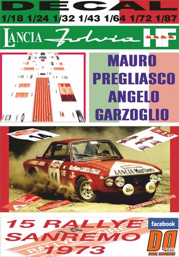 Decal lancia fulvia - decal, hf