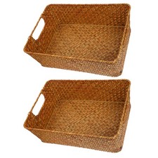 2 Pcs Couffin Osier Panier