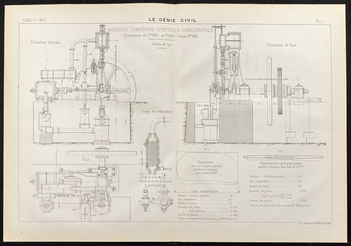1884 plan ancien machine - plan,