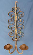 Applique luminaire à électrifié ou bougies 2 branches fer forgé rouillé HT 53 cm