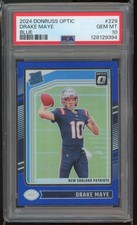 2024 Panini Donruss Optic Drake Maye #299 Blue #'d 112/199 PSA 10 NE Patriots!