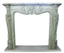 Cheminée en marbre, style classicisme, bordure blanche Encadrement de cheminée K
