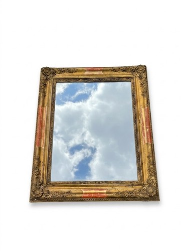 Miroir ancien cadre doré stuc