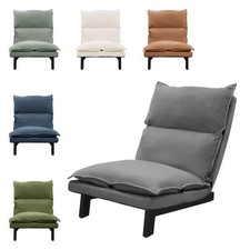 Fauteuil de sol dossier inclinable rembourrée en lin pliable couleur au choix