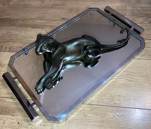 Ancien grand plateau miroir - plateau,