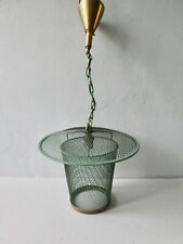 lustre suspension, en métal vert, vintage, années 50-60