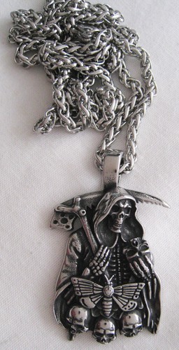 Pendentif skull faucheuse - skull,