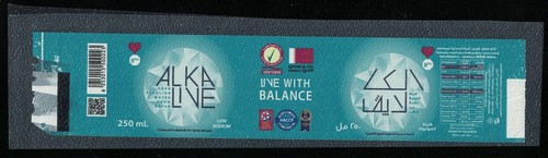 Etiquette eau pure - alcaline, du