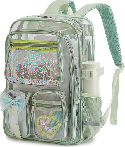 Clear backpack for girls - clear,