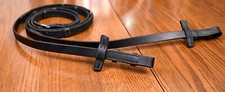Stubben, webbed reins with stops, black, 54” for bridle