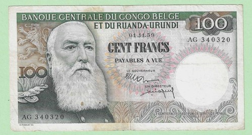Billet congo belge 100 - belge,