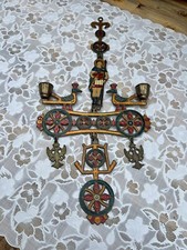 Chandelier Mural en Forme de Croix Byzantine - Romain - Bougeoir Religieux