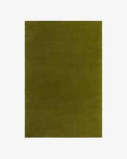 Tapis en laine moderne touffeté à la main vert uni 100 % pure laine moderne