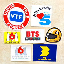 Lot 7 stickers FR3 La Cinq M6 VTF TV channel TV vintage media TV