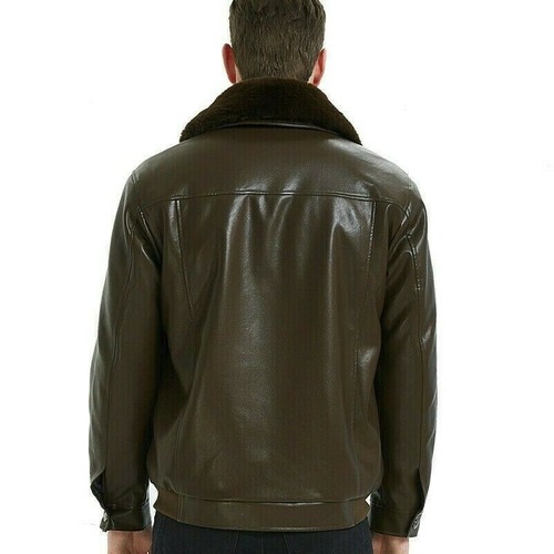 Hommes faux cuir fourrure - faux,