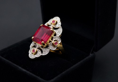 Bague cocktail rubis naturel - rubis,