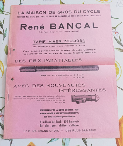 1933 ancien catalogue