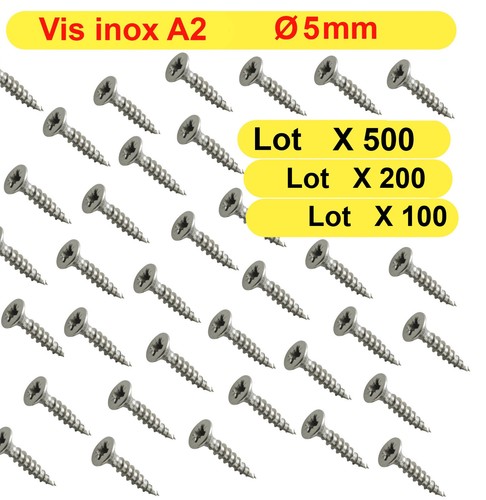 Vis bois inox 5mm - vis, Ø