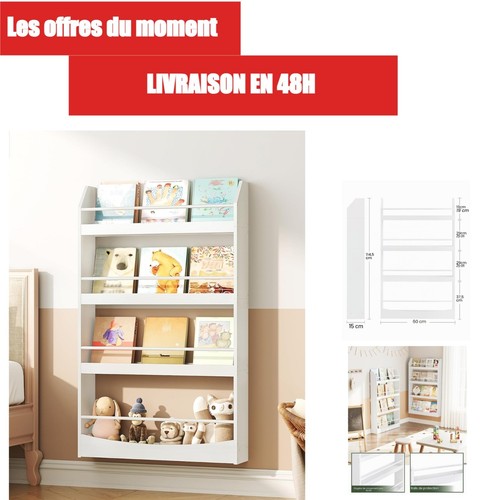 Bibliothèque murale enfant - bibliothèque, 4