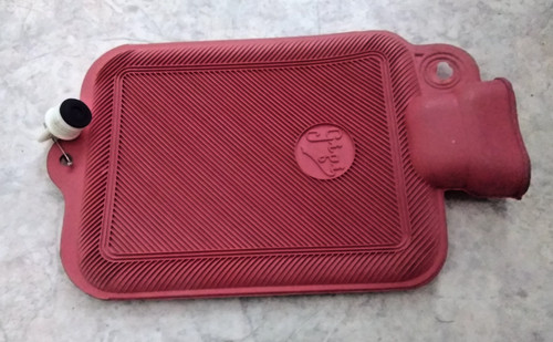 Bouillotte rouge caoutchouc - rouge, en