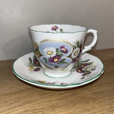 Tasse Thé Porcelaine Anglaise Crown Staffordshire Anniversary Greetings Septembr