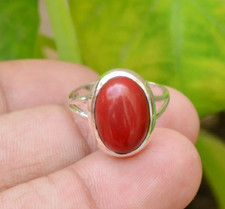 Homme Corail Rouge Ovale Gemme