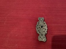 "VERY OLD METAL BROOCH WITH VERY SOPHISTICATED CLASP" SILVER METAL???