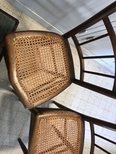 Paire de chaises de campagne cannées art déco