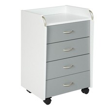 Caisson de Bureau 4 Tiroirs "Taz" 65cm Blanc & Gris