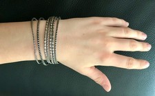 beau Semainier jonc en argent massif - sans bague de serrage